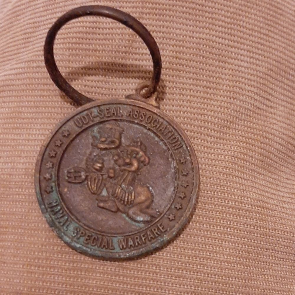 Navy Seals UDT bronze medallion key chain